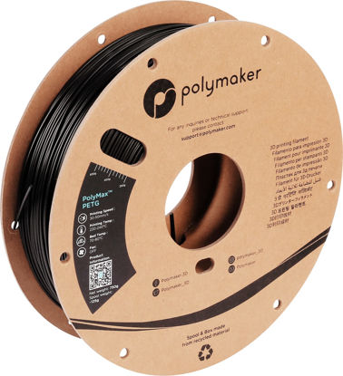 Picture of Polymaker Tough PETG Filament 1.75, Black PETG 750g - PolyMax PETG 1.75mm 3D Printer Filament PETG 1.75, Tougher PETG+ 3D Black Filament, Higher Heat Resistance Than PLA