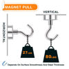 Picture of MIKEDE Magnetic Hooks, 80 Lbs Heavy Duty Earth Magnets with Hooks for Cruise Cabin, 10 Pcs Strong Cruise Magnetic Hooks for Hanging, Metal Magnetic Hanger for Grill, Fridge, Kitchen