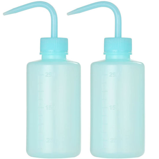Picture of HOOMBOOM 2Pcs Tattoo Wash Bottle 250ml | 8oz Water Squirt Bottle Succulent Watering, Safety Rinse Bottle Watering Tools for Medical Succulent Cleaning Washing Bottle Blue