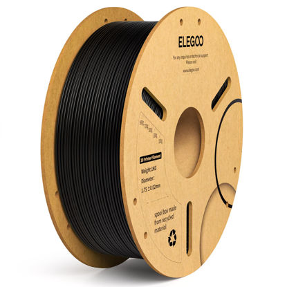 Picture of ELEGOO PLA+ Filament 1.75mm Black 1KG, PLA Plus Tougher and Stronger 3D Printer Filament Pro Dimensional Accuracy +/- 0.02mm, 1kg Spool(2.2lbs) Fits for Most FDM 3D Printers