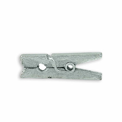 Picture of LWR CRAFTS Wooden Mini Clothespins 100 Per Pack 1" 2.5cm (Silver)