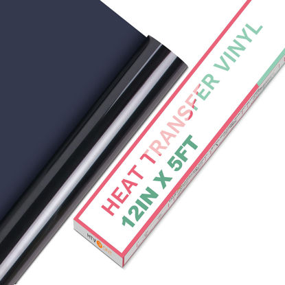 CAREGY Iron on Heat Transfer Vinyl Roll HTV (12''x5',Black)