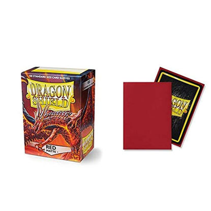 Picture of Dragon Shield Matte Red Standard Size 100 ct Card Sleeves Individual Pack