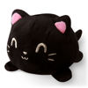Picture of TeeTurtle - The Original Reversible Cat Plushie - Black - Cute Sensory Fidget Stuffed Animals That Show Your Mood