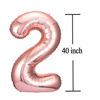 Picture of 21 Number Balloons Rose Gold Big Giant Jumbo Number 21 Foil Mylar Balloons for 21st Birthday Party Supplies 21 Anniversary Events Decorations