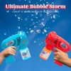 Picture of JOYIN 2 Bubble Guns with 2 Bubble Refill Solution (10 oz Total), Bubbles Maker, Blower, Machine Gun Blaster for Kids, Toddlers, Outdoors Activity, Party, Birthday Gift, Easter Bubble Toys (Blue+Red)