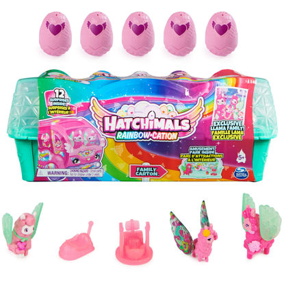 Picture of Hatchimals CollEGGtibles, Rainbow-Cation Llama Family Carton with Surprise Playset, 10 Characters, 2 Accessories, Kids Toys for Girls Ages 5 and up