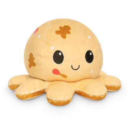 Picture of TeeTurtle - The Original Reversible Octopus Plushie - Gingerbread - Cute Sensory Fidget Stuffed Animals That Show Your Mood