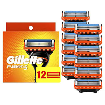 Picture of Gillette Fusion5 Mens Razor Blade Refills, 12 Count, Lubrastrip for a More Comfortable Shave