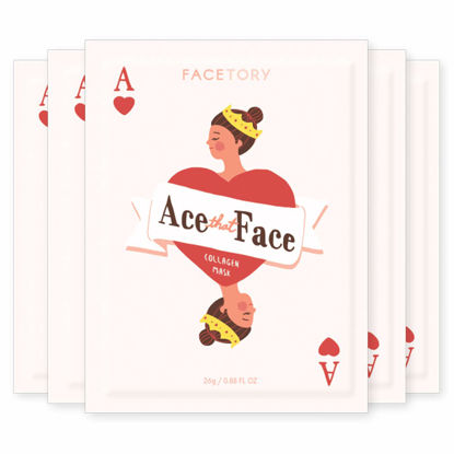 Picture of FACETORY Ace That Face Collagen Sheet Mask - Nourishing, Plumping, and Anti-Aging (Pack of 5)