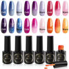 Picture of MEFA Color Changing Gel Nail Polish Set 6 Colors, Glitter Temperature Mood Changing Blue Pink Purple Red Orange Changed Ombre Soak Off Nail Art Design Kit Manicure at Home DIY Special Gifts for Women Girls
