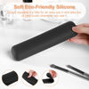 Picture of FERYES Travel Makeup Brush Holder, Magnetic Anti-fall Out Silicon Portable Cosmetic Face Brushes Holder, Soft and Sleek Makeup Tools Organizer for Travel-Black