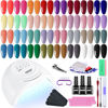Picture of JODSONE Gel Nail Polish Kit with U V Light 35 PCS Classic Black and White Nude and Blue Purple Gel Polish Set with Manicure Tools Suitable for All Seasons Perfect Gifts for Manicure Lover