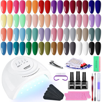 Picture of JODSONE Gel Nail Polish Kit with U V Light 35 PCS Classic Black and White Nude and Blue Purple Gel Polish Set with Manicure Tools Suitable for All Seasons Perfect Gifts for Manicure Lover