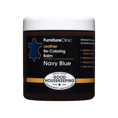 Picture of The Original Leather Recoloring Balm by Furniture Clinic - 16 Color Options - Leather Repair Kit for Furniture - Restore Couches, Car Seats, Clothing - Non-Toxic Leather Repair Cream (Navy Blue)