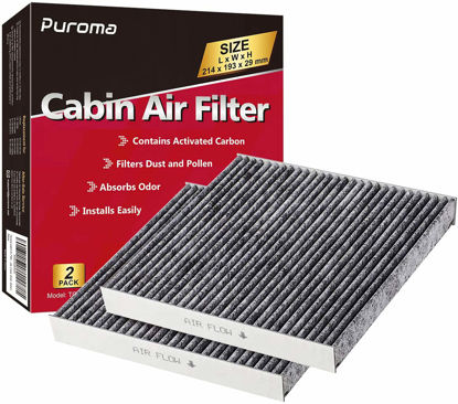 Picture of Puroma Cabin Air Filter with Activated Carbon, Replacement for CP285, CF10285, Toyota, Lexus, Scion (2 pcs)