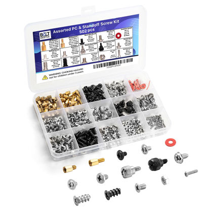 Picture of Bolt Dropper Computer Screw Assortment Kit - M2 Standoffs, NVMe, HDD Hard Drive, Fan, Chassis, ATX Case, Motherboard, Case Fan, Graphics, SSD, Spacer, Rubber Feet
