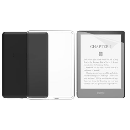Picture of 6.8" Clear Case Screen Protector for All New Kindle Paperwhite (11th Generation 2021) and Amazon Paperwhite Signature Edition, Soft Transparent Cover E-Reader Cases Covers, TPU Skin Bumper Back Shell