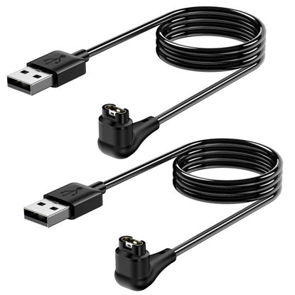 Picture of 2 Pack Charging Cable Charger for Garmin Watch Fenix 7 7S 7X 6 6S 6X 5 5S, Forerunner 245 945, Instinct 2 2S, Vivoactive 4 4S 3, Vivosmart 5, 3.3FT/1m Upgraded Lay-flat Charging Cord for Garmin Watch