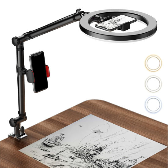 Rovtop 10 Inch Ring Light With Stand Tripod, LED, Phone Holder For Selfie Camera Photography Makeup Video Live Streaming