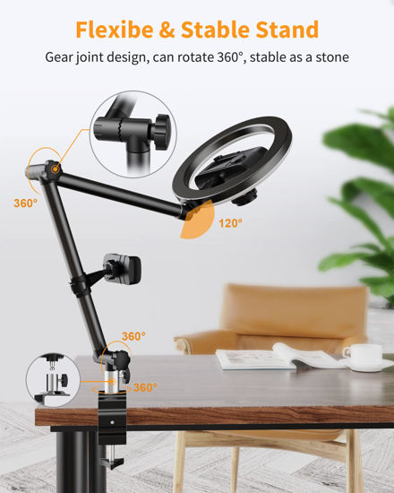 GetUSCart- LUOLED Ring Light with Stand and Phone Holder, USB 10'' Ring ...