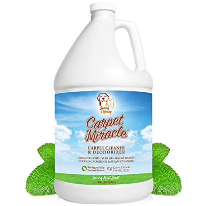 Picture of Carpet Miracle - Carpet Cleaner Shampoo Solution for Machine Use, Deep Stain Remover and Odor Deodorizing Formula, Use On Rug Car Upholstery and Carpets (1 Gallon)