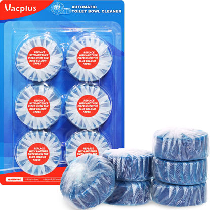 Picture of Vacplus Toilet Bowl Cleaners - 6 PACK, Ultra-Clean Toilet Cleaners for Deodorizing & Descaling, Long-Lasting Blue Toilet Bowl Cleaner Tablets with Sustained-Release Technology Against Tough Stains