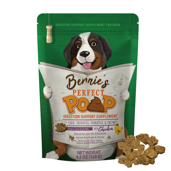 Picture of Perfect Poop Digestion & General Health Supplement for Dogs: Fiber, Prebiotics, Probiotics & Enzymes Relieves Digestive Conditions, Optimizes Stool, and Improves Health (Chicken, 4.2)