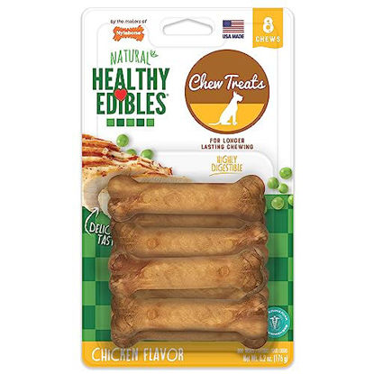 Picture of Nylabone Healthy Edibles All-Natural Long Lasting Chicken Flavor Dog Chew Treats 8 count Chicken X-Small/Petite