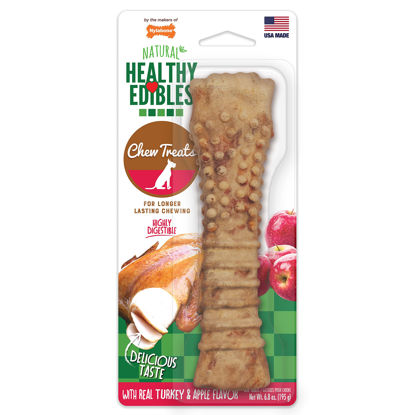 Picture of Nylabone Healthy Edibles All-Natural Long Lasting Turkey & Apple Dog Chew Treats 1 Count Turkey & Apple X-Large/Souper
