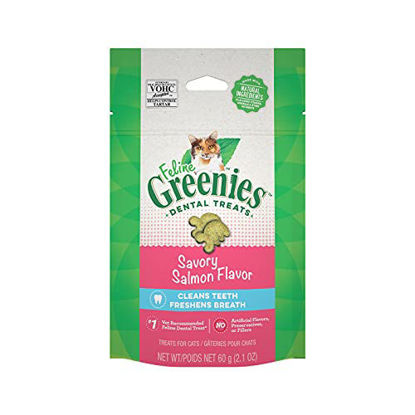Picture of FELINE GREENIES Adult Natural Dental Care Cat Treats, Savory Salmon Flavor, 2.1 oz. Pouch