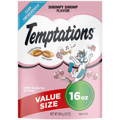 Picture of Temptations Classic Crunchy and Soft Cat Treats, SHRIMPY Shrimp, Multiple Sizes