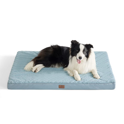 Picture of Bedsure Extra Large Dog Bed - XL Orthopedic Waterproof Dog Beds with Removable Washable Cover for Large Dogs, Egg Crate Foam Pet Bed Mat, Suitable for Dogs Up to 100 lbs, Light Blue