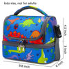 Picture of FlowFly Kids Double Decker Cooler Insulated Lunch Bag Large Tote for Boys, Girls, Men, Women, With Adjustable Strap, Dinosaur