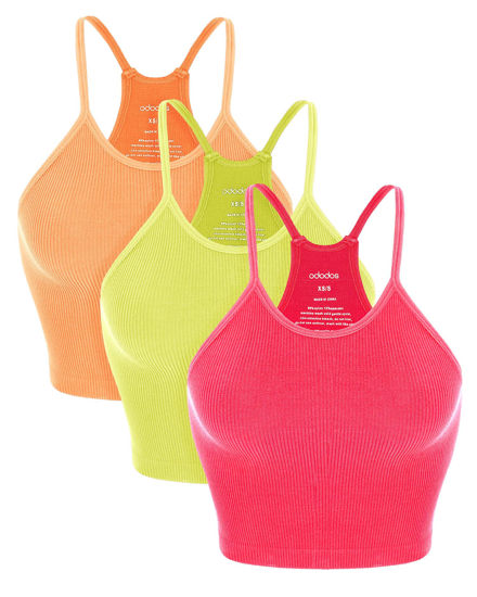 neon pink crop tank top