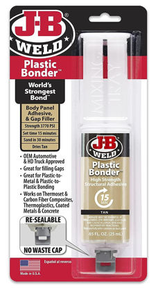 Picture of J-B Weld 50133 Plastic Bonder Structural Adhesive Syringe - Tan - 25 ml