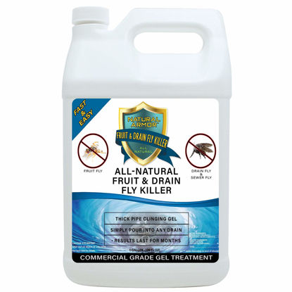 Picture of Fruit Fly & Drain Fly Killer - Simple Commercial Drain Gel Treatment - Eliminates Gross Fruit Flies, Drain Flies, Sewer Flies & Gnat Infestations from Any Drain. Fast & Easy - 1 Gallon (128 Ounces)