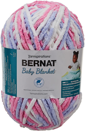 GetUSCart Bernat Baby Blanket Yarn 10.5 oz Super Bulky 6 Gauge Pink Blue Single Ball Machine Wash Dry