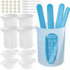 Picture of Silicone Resin Measuring Cups Tool Kit- Nicpro 250 & 100 ml Measure Cups, Silicone Popsicle Stir Sticks, Pipettes, Finger Cots for Epoxy Resin Mixing, Molds, Jewelry Making, Waxing, Easy Clean