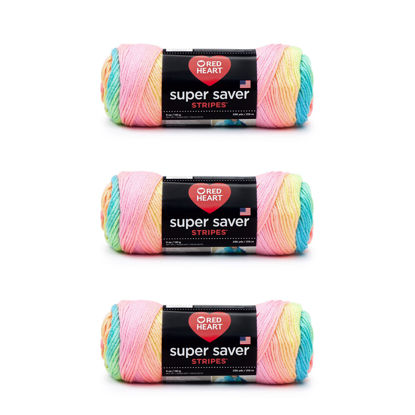 Picture of Red Heart Super Saver Yarn, 3 Pack, Retro Stripe 3 Count