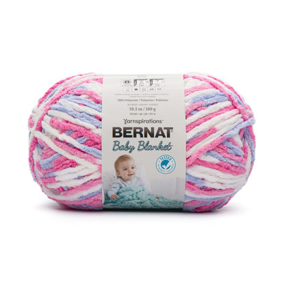 Picture of Bernat Baby Blanket BB Pink/Blue Ombre Yarn - 1 Pack of 10.5oz/300g - Polyester - #6 Super Bulky - 220 Yards - Knitting/Crochet