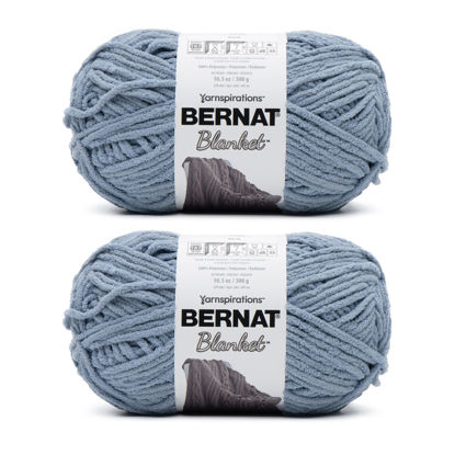 Picture of Bernat Blanket Gray Blue Yarn - 2 Pack of 300g/10.5oz - Polyester - 6 Super Bulky - 220 Yards - Knitting/Crochet