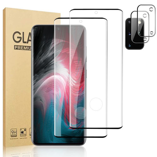 Picture of [2+2 Pack] Galaxy S20 Plus Glass Screen Protector and Camera Protector, HD Clear 9H Tempered Glass Scratch Resistant, Fingerprint Unlock, Full Coverage, Bubble-Free for Samsung Galaxy S20 Plus 5G (6.7 Inch)