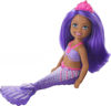 Picture of Barbie Dreamtopia Chelsea Mermaid Doll with Purple Hair & Tail, Tiara Accessory, Small Doll Bends At Waist