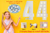 Picture of 4FT Marquee Light Up Numbers Pre-Cut Frame Giant Marquee Numbers 4, Mosaic Numbers for Balloons, 14th 24th 34, 40th Birthday Decorations for Women Men, 40th Anniversary Decorations, Party Decor