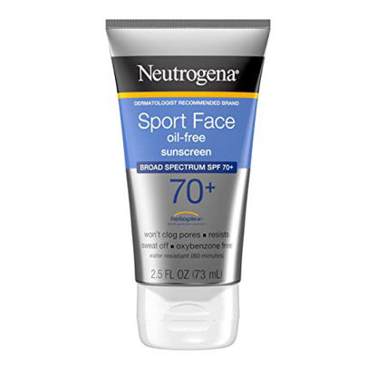 Picture of Neutrogena Sport Face Sunscreen SPF 70+, Oil-Free Facial Sunscreen Lotion with Broad Spectrum UVA/UVB Sun Protection, Sweat-Resistant & Water-Resistant, 2.5 fl. oz