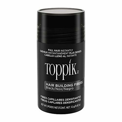 Picture of Toppik Hair Building Fibers, Black, 12g Fill In Fine or Thinning Hair Instantly Thicker, Fuller Looking Hair 9 Shades for Men Women