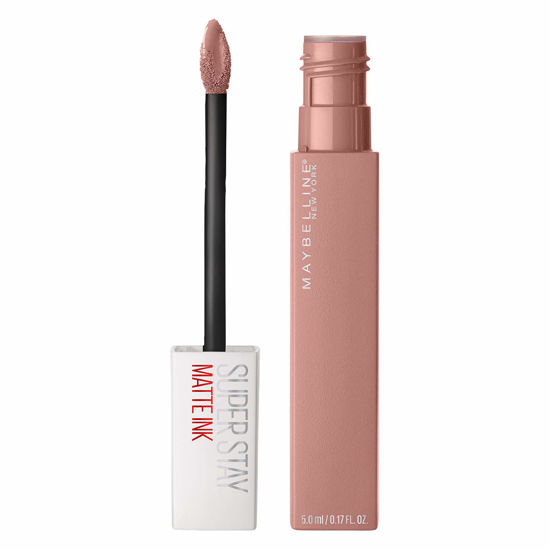 Picture of Maybelline New York Super Stay Matte Ink Liquid Lipstick Makeup, Long Lasting High Impact Color, Up to 16H Wear, Poet, Light Rosey Nude, 1 Count