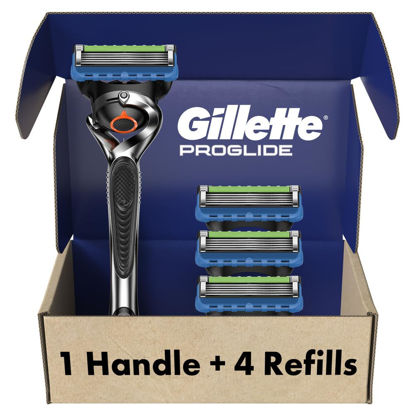Picture of Gillette Fusion ProGlide Razors, Men 1 Gillette Razor, 4 Razor Blade Refills, Shields Against Skin Irritation
