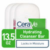 Picture of CeraVe Hydrating Cleanser Bar | Soap-Free Body and Facial Cleanser with 5% Cerave Moisturizing Cream | Fragrance-Free |3-Pack, 4.5 Ounce Each
